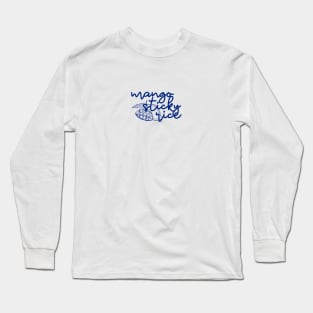 mango sticky rice - Thai blue - Flag color - with sketch Long Sleeve T-Shirt